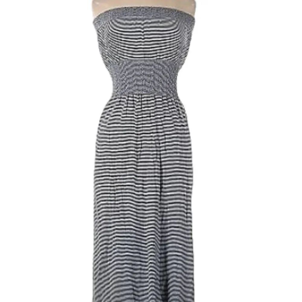 Lark + Grey Smocked Strapless Midi Casual Dress